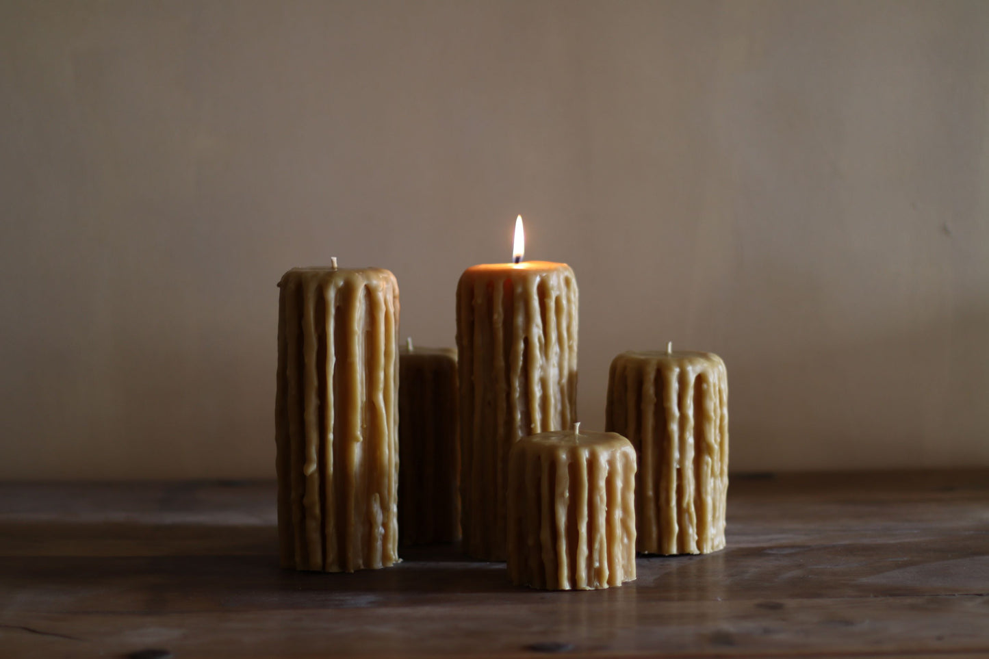 Large Dripped Beeswax Candle 23.5x8